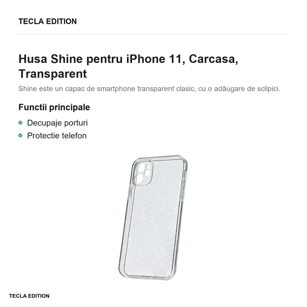 Husa Shine pentru iPhone 11, Carcasa, Transparent [2]
