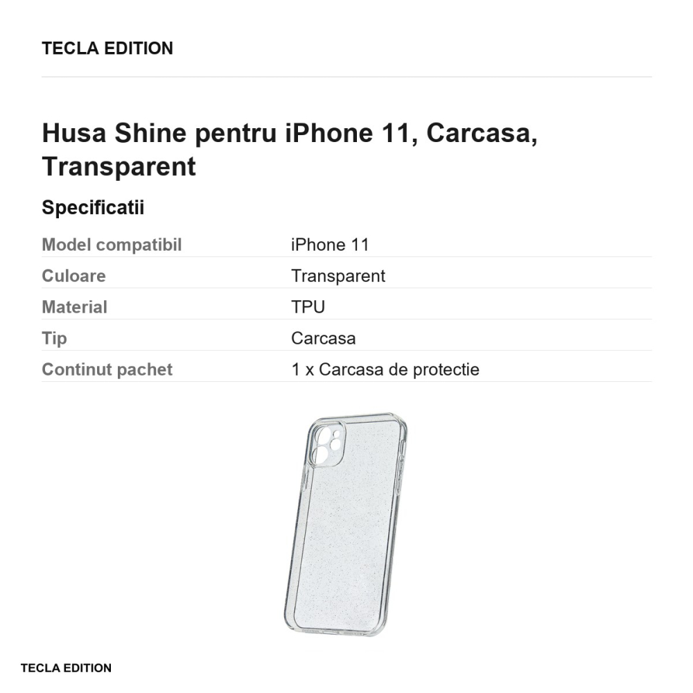 Husa Shine pentru iPhone 11, Carcasa, Transparent [3]