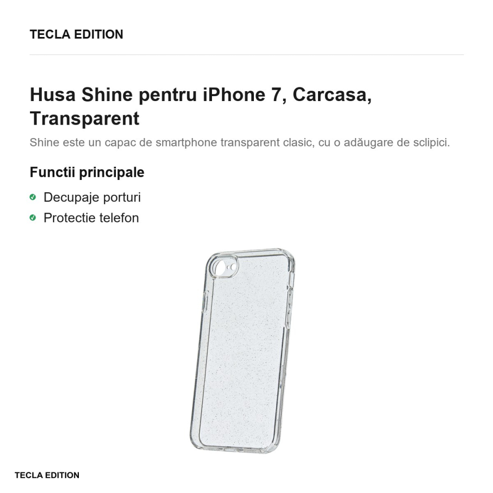 Husa Shine pentru iPhone 7, Carcasa, Transparent [2]