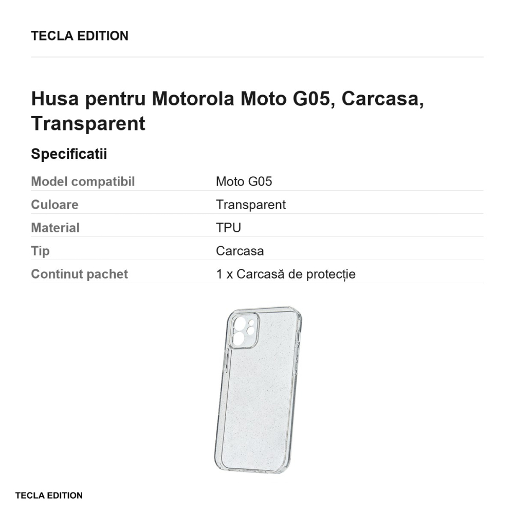 Husa Shine pentru Motorola Moto G05, Carcasa, Transparent [3]