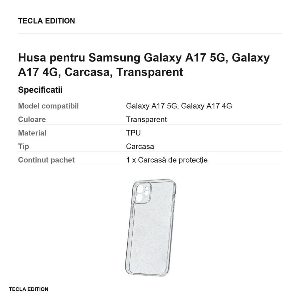 Husa Shine pentru Samsung Galaxy A17 5G, Galaxy A17 4G, Carcasa, Transparent [3]