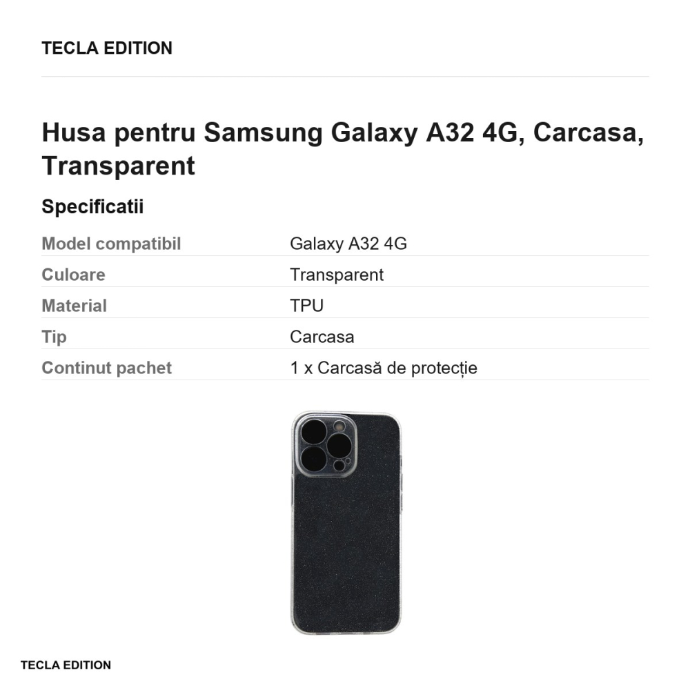 Husa Shine pentru Samsung Galaxy A32 4G, Carcasa, Transparent [3]