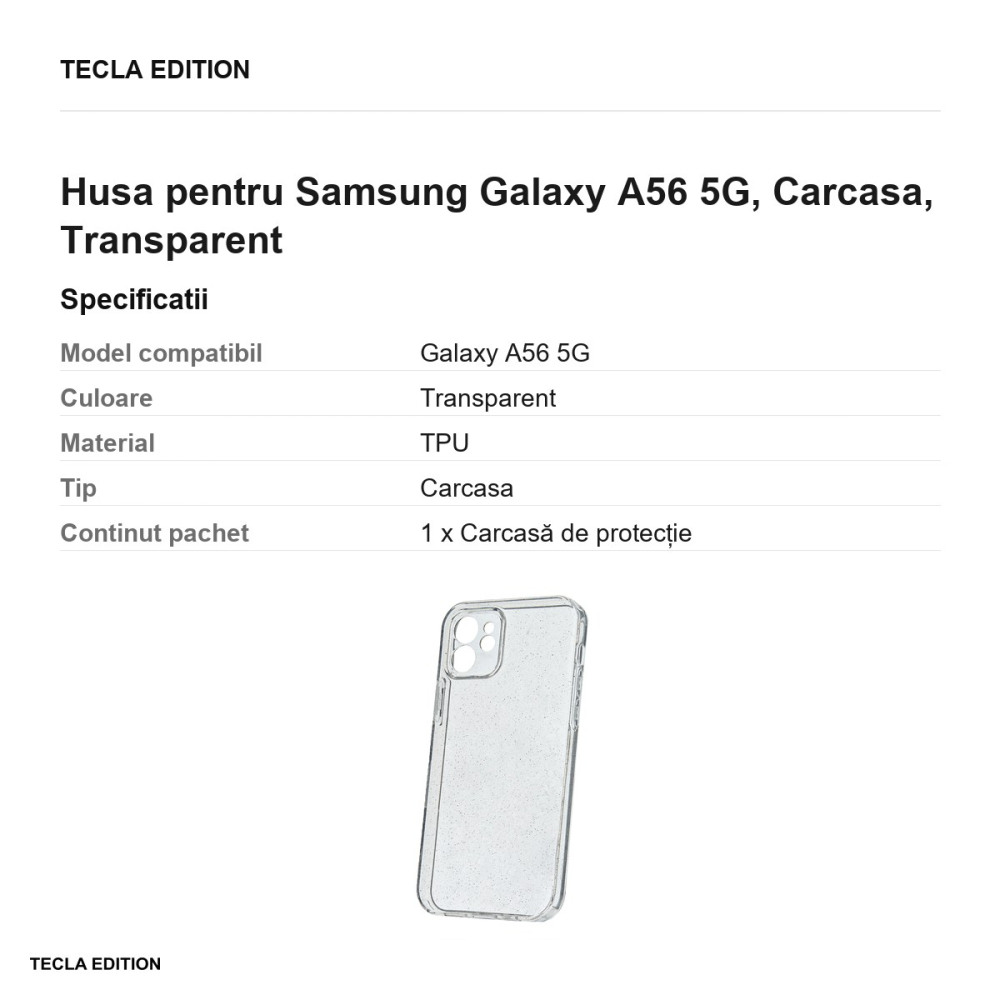 Husa Shine pentru Samsung Galaxy A56 5G, Carcasa, Transparent [3]