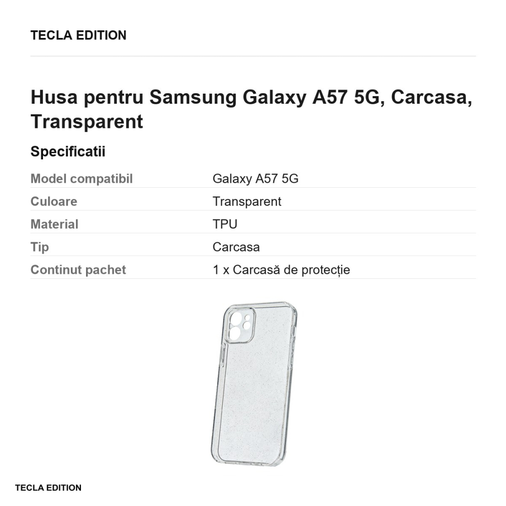 Husa Shine pentru Samsung Galaxy A57 5G, Carcasa, Transparent [3]
