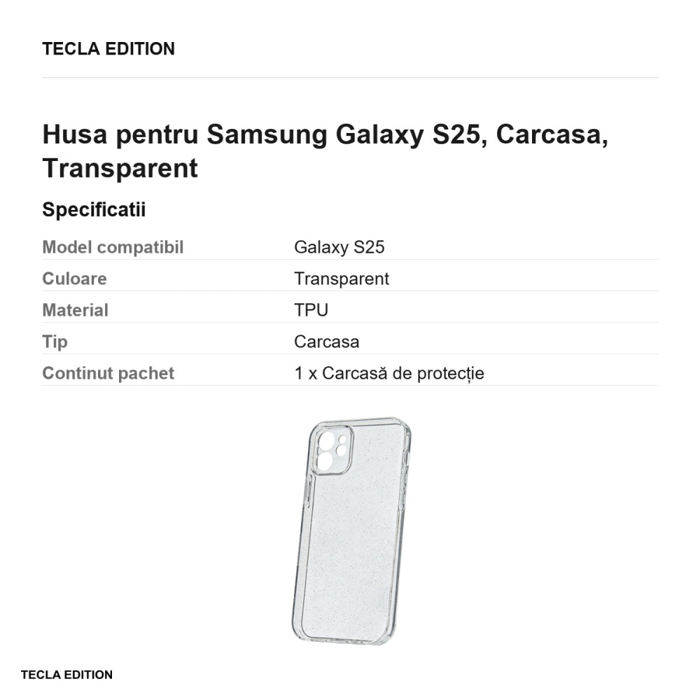 Husa Shine pentru Samsung Galaxy S25, Carcasa, Transparent [3]