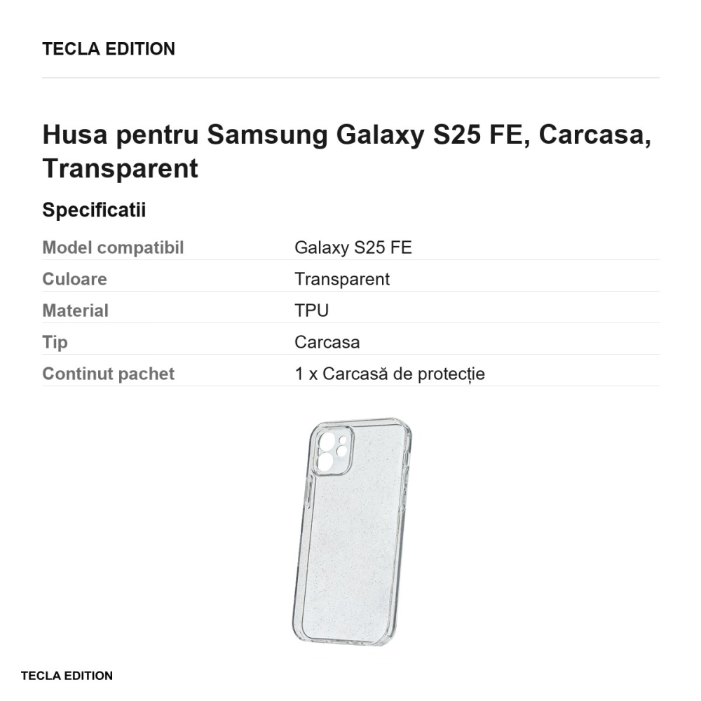 Husa Shine pentru Samsung Galaxy S25 FE, Carcasa, Transparent [3]