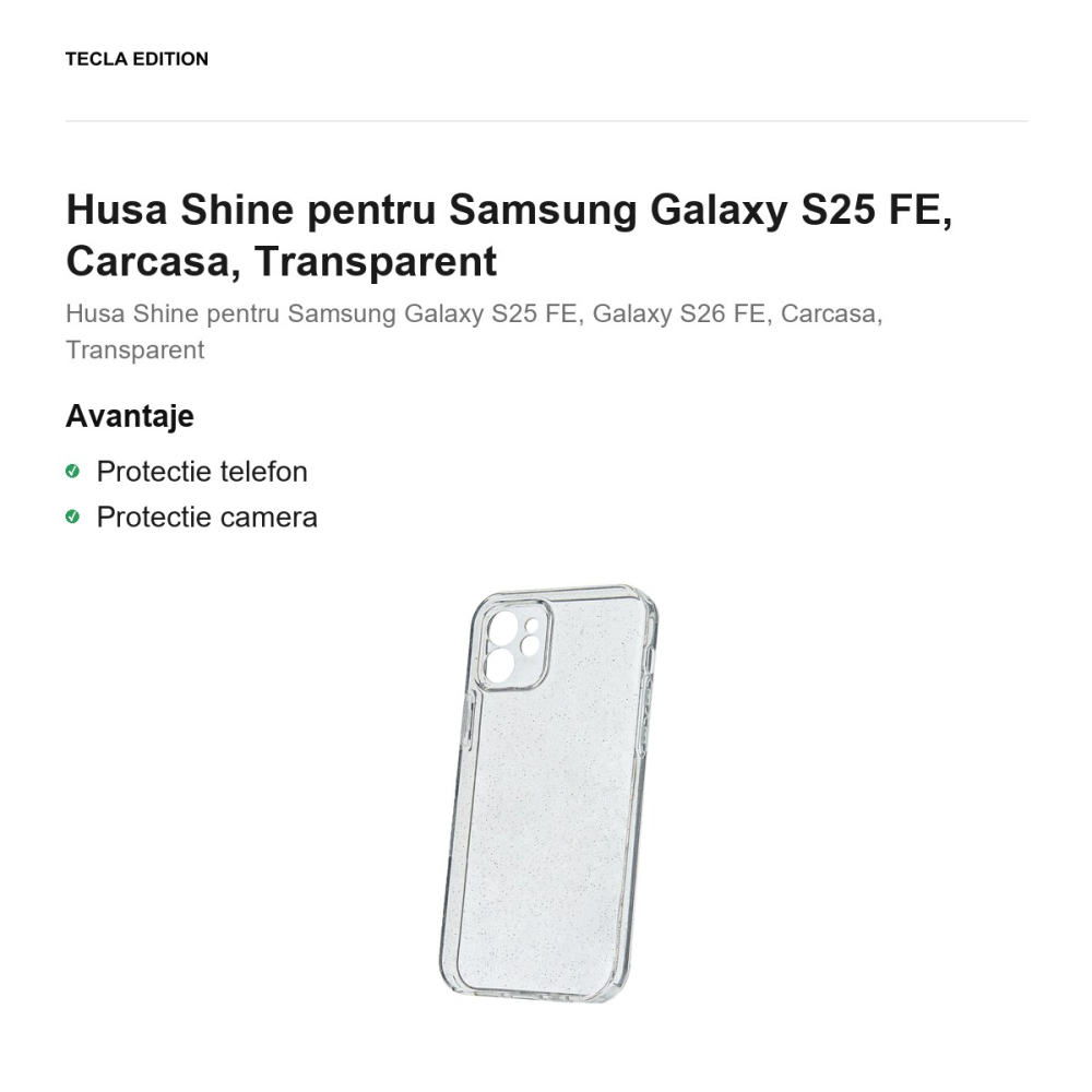 Husa Shine pentru Samsung Galaxy S25 FE, Carcasa, Transparent [2]