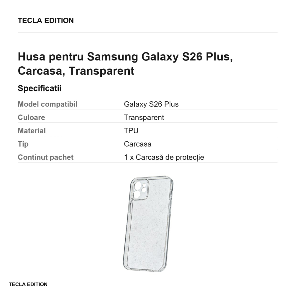 Husa Shine pentru Samsung Galaxy S26 Plus, Carcasa, Transparent [3]