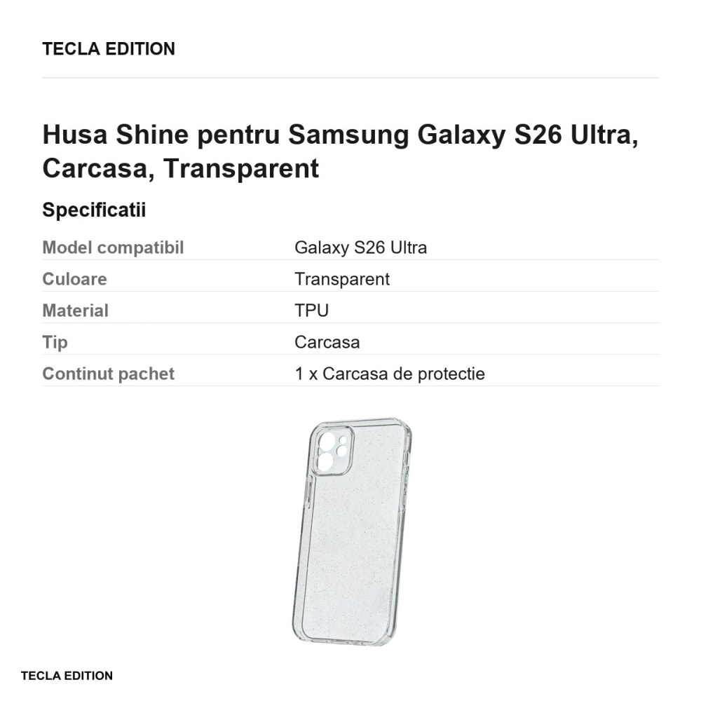 Husa Shine pentru Samsung Galaxy S26 Ultra, Carcasa, Transparent [3]