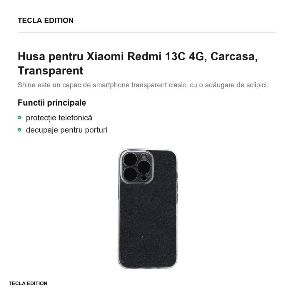 Husa Shine pentru Xiaomi Redmi 13C 4G, Carcasa, Transparent [2]