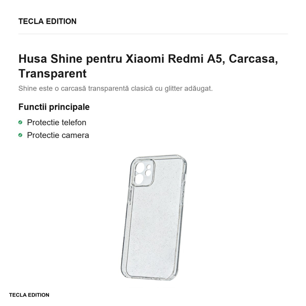 Husa Shine pentru Xiaomi Redmi A5, Carcasa, Transparent [2]