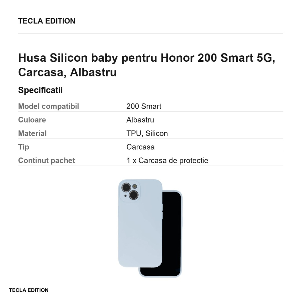 Husa Silicon baby pentru Honor 200 Smart 5G, Carcasa, Albastru [3]