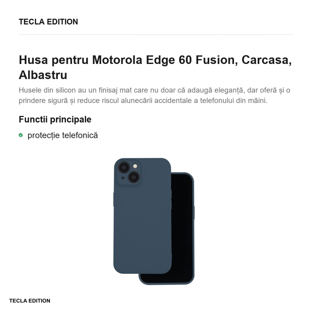 Husa Silicon Fusion pentru Motorola Edge 60 Fusion, Carcasa, Albastru [2]