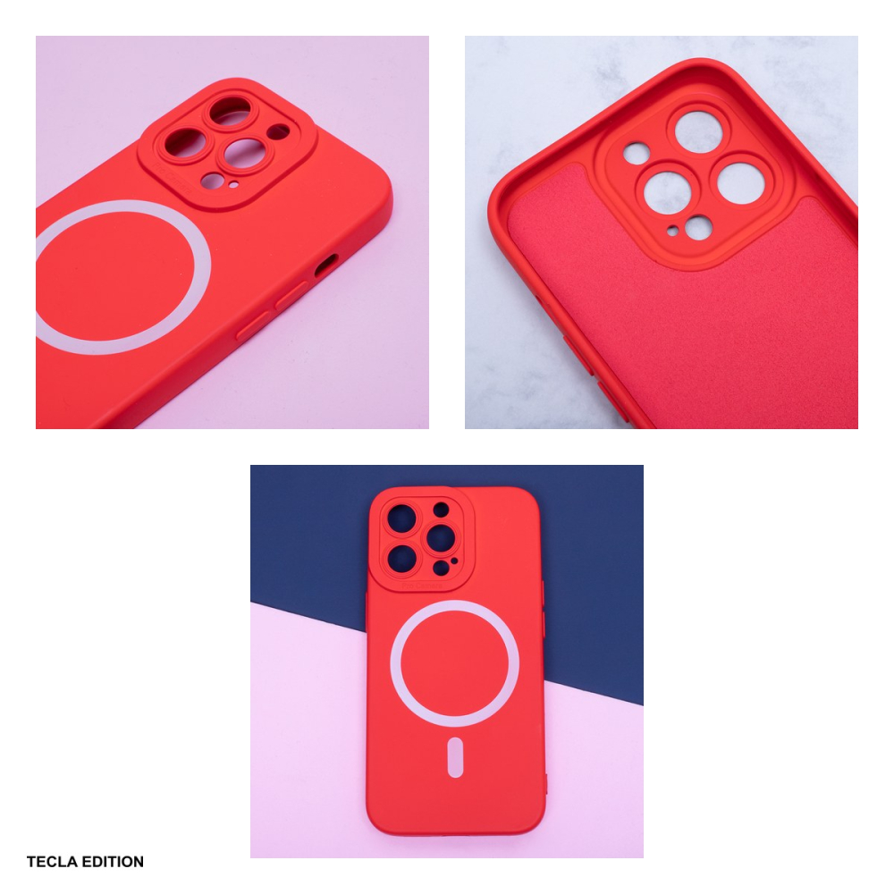 Husa Silicon Mag pentru Apple iPhone 15 Pro, Carcasa magnetica, Rosu [4]