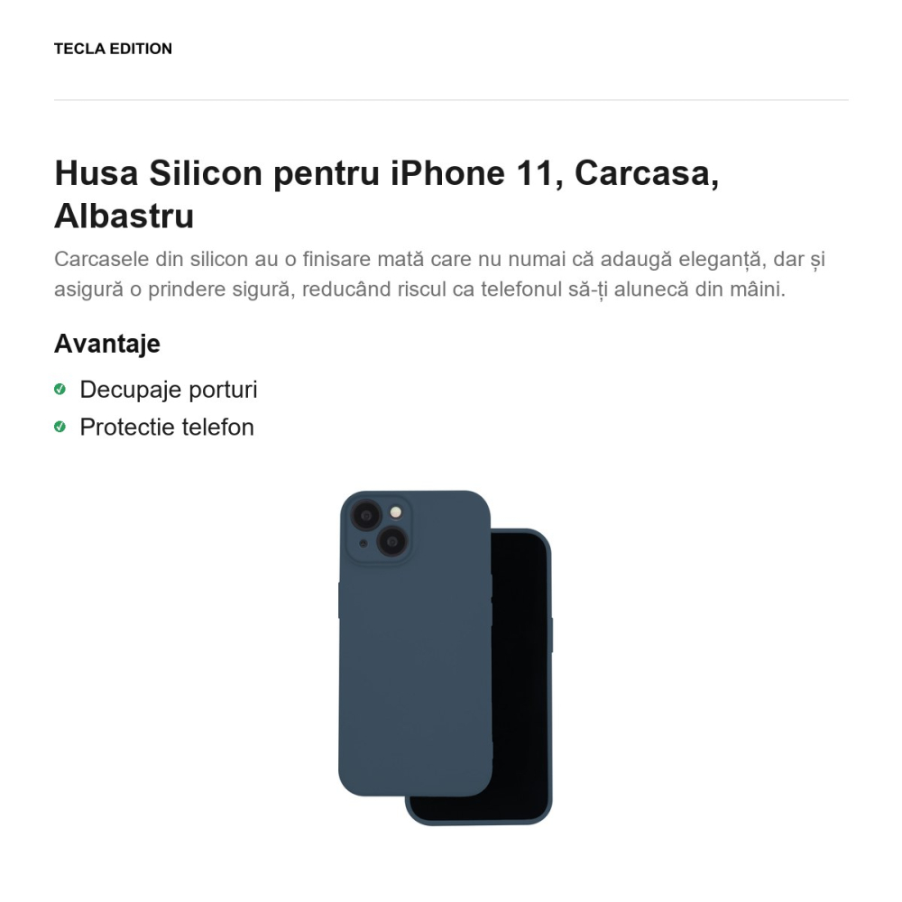 Husa Silicon pentru iPhone 11, Carcasa, Albastru [2]
