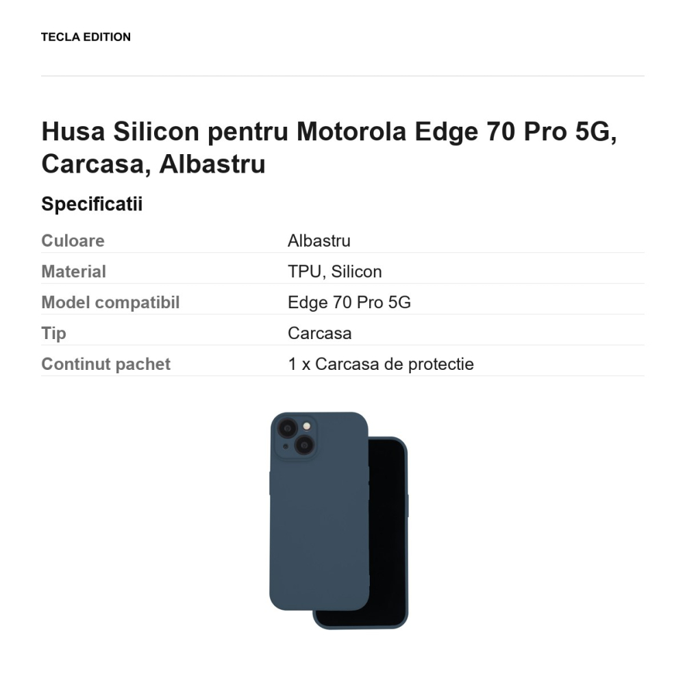 Husa Silicon pentru Motorola Edge 70 Pro 5G, Carcasa, Albastru [3]