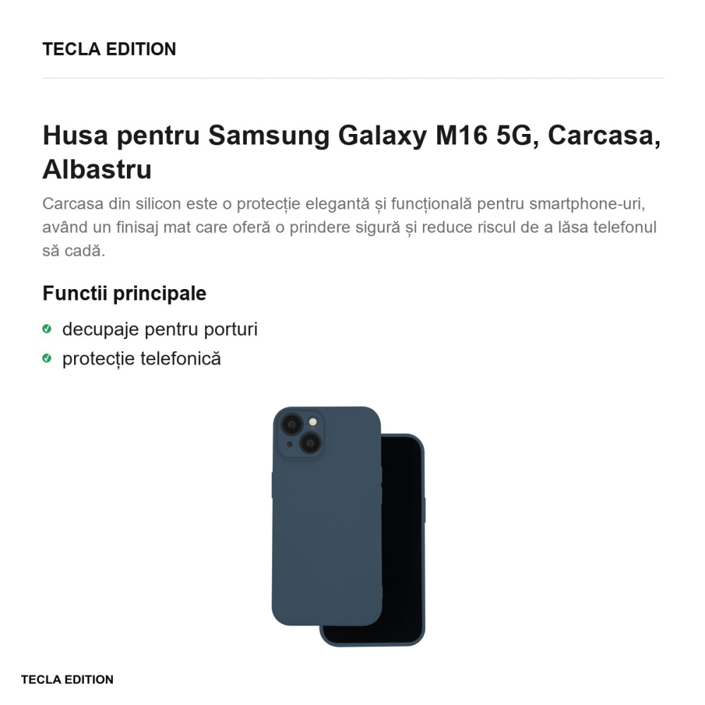 Husa Silicon pentru Samsung Galaxy M16 5G, Carcasa, Albastru [2]