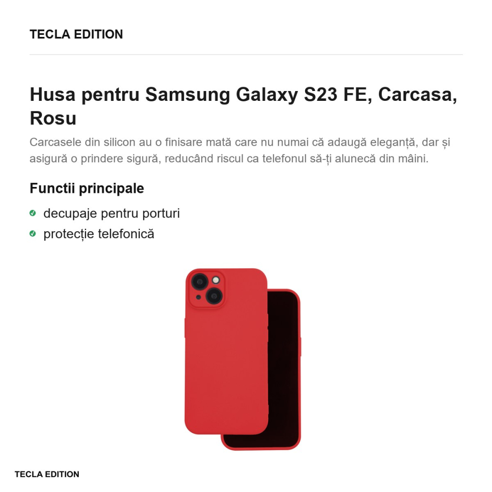 Husa Silicon pentru Samsung Galaxy S23 FE, Carcasa, Rosu [2]