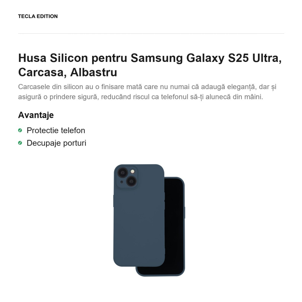 Husa Silicon pentru Samsung Galaxy S25 Ultra, Carcasa, Albastru [2]