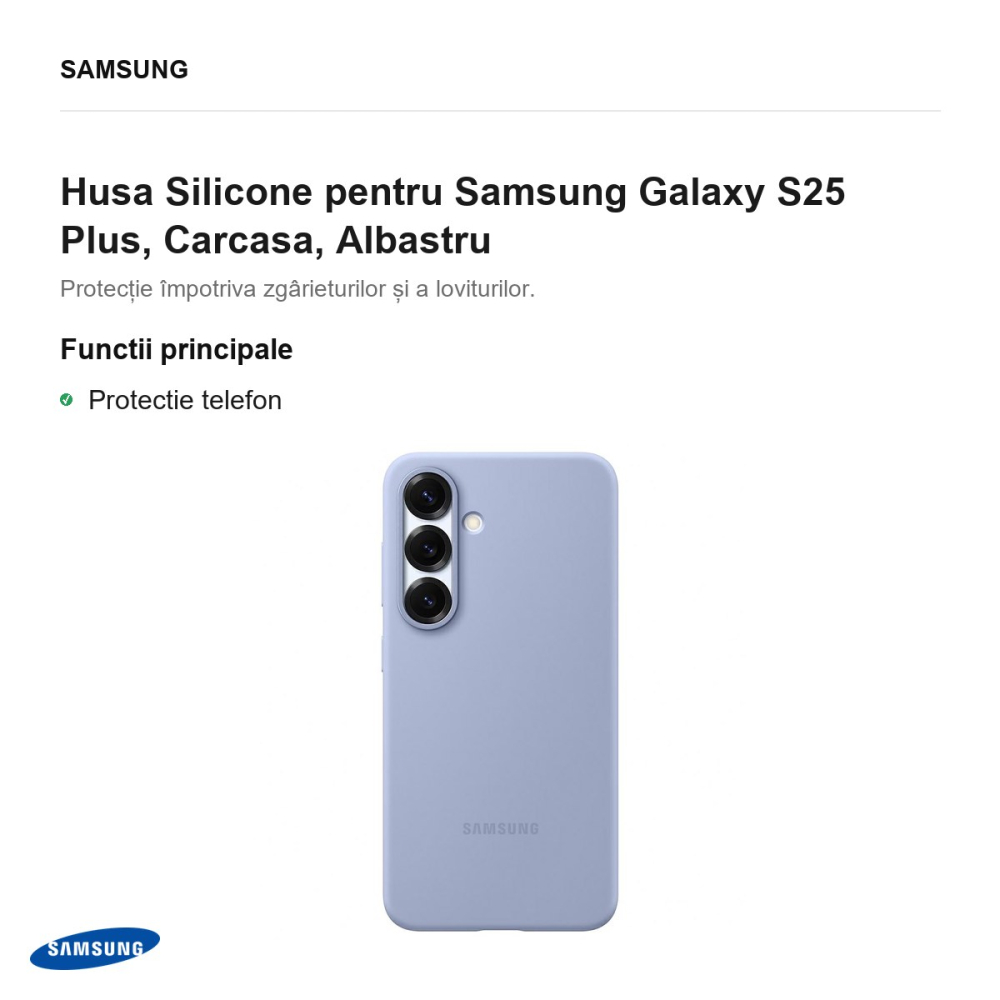 Husa Silicone pentru Samsung Galaxy S25 Plus, Carcasa, Albastru [2]