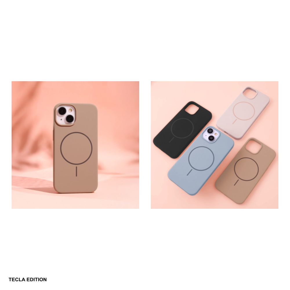 Husa Silicone Thin Mag pentru Apple iPhone 14, Carcasa magnetica, Maro [5]