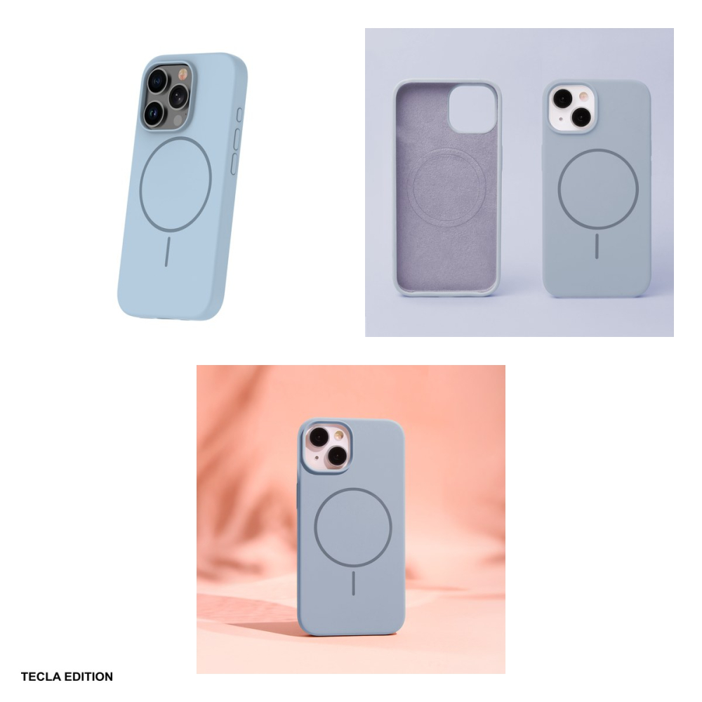 Husa Silicone Thin Mag pentru Apple iPhone 15, Carcasa magnetica, Albastru [4]