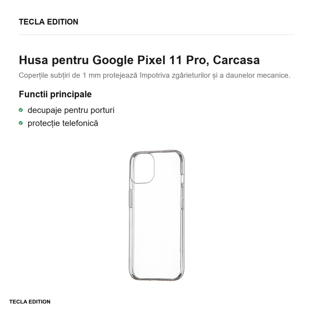 Husa Slim 1 mm pentru Google Pixel 11 Pro, Carcasa, Transparent [2]