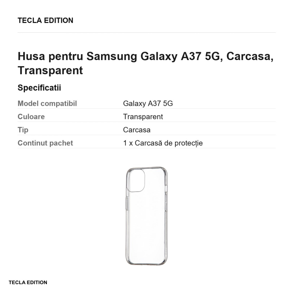 Husa Slim 1 mm pentru Samsung Galaxy A37 5G, Carcasa, Transparent [3]
