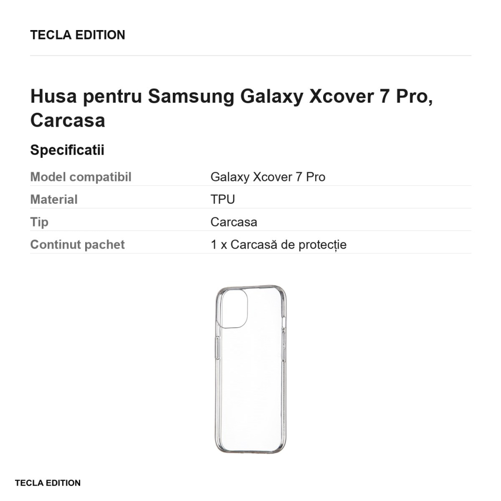 Husa Slim 1 mm Xcover pentru Samsung Galaxy Xcover 7 Pro, Carcasa, Transparent [3]