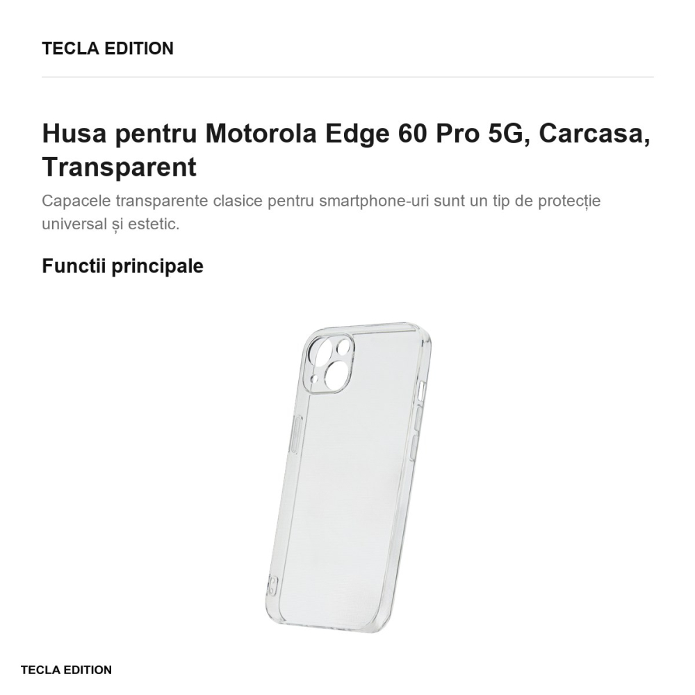 Husa Slim 2 mm pentru Motorola Edge 60 Pro 5G, Carcasa, Transparent [2]
