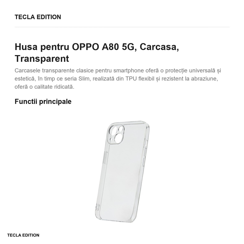 Husa Slim 2 mm pentru OPPO A80 5G, Carcasa, Transparent [2]