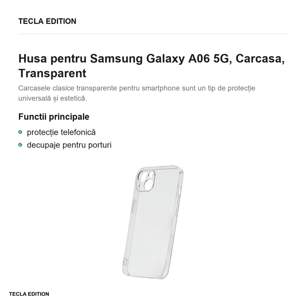 Husa Slim 2 mm pentru Samsung Galaxy A06 5G, Carcasa, Transparent [2]