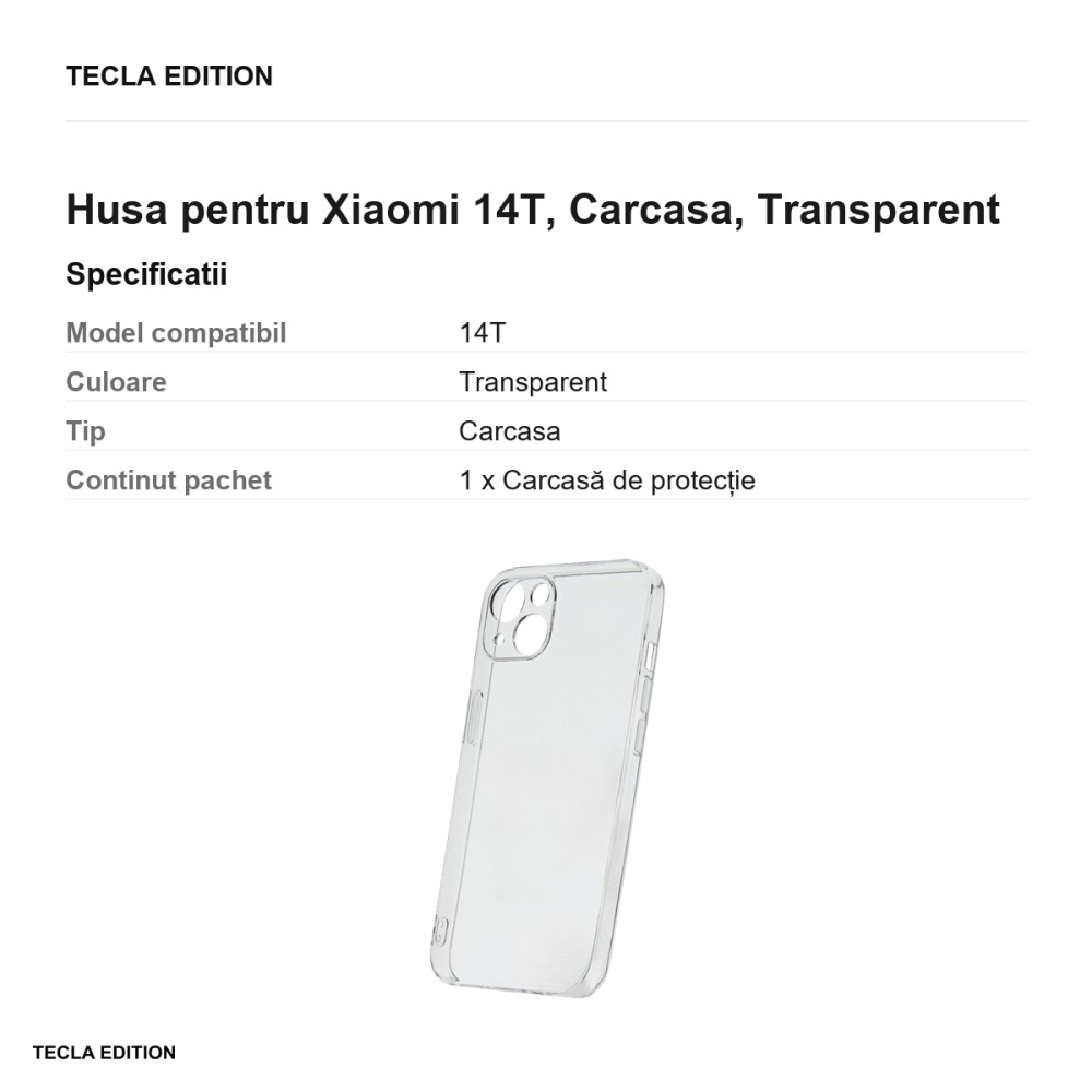 Husa Slim 2 mm pentru Xiaomi 14T, Carcasa, Transparent [3]