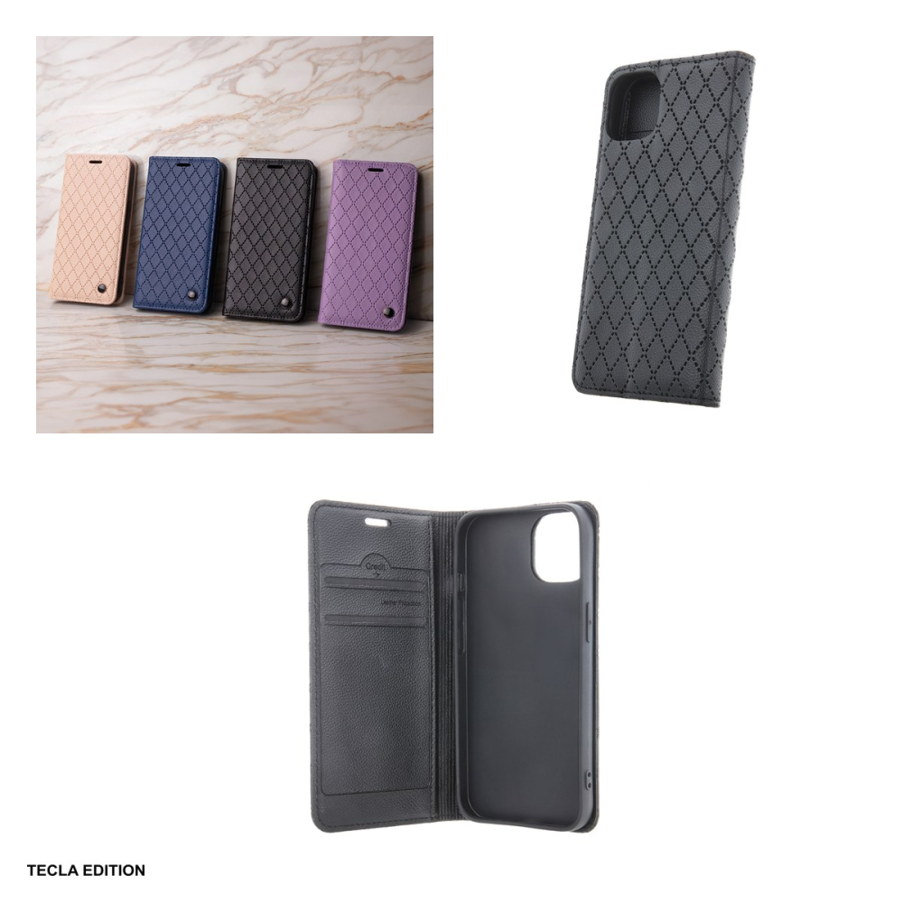 Husa Smart Caro pentru Apple iPhone 15, tip carte cu inchidere magnetica, Negru [4]