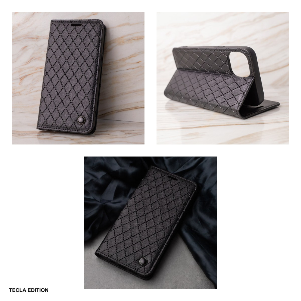 Husa Smart Caro pentru Apple iPhone 15, tip carte cu inchidere magnetica, Negru [5]