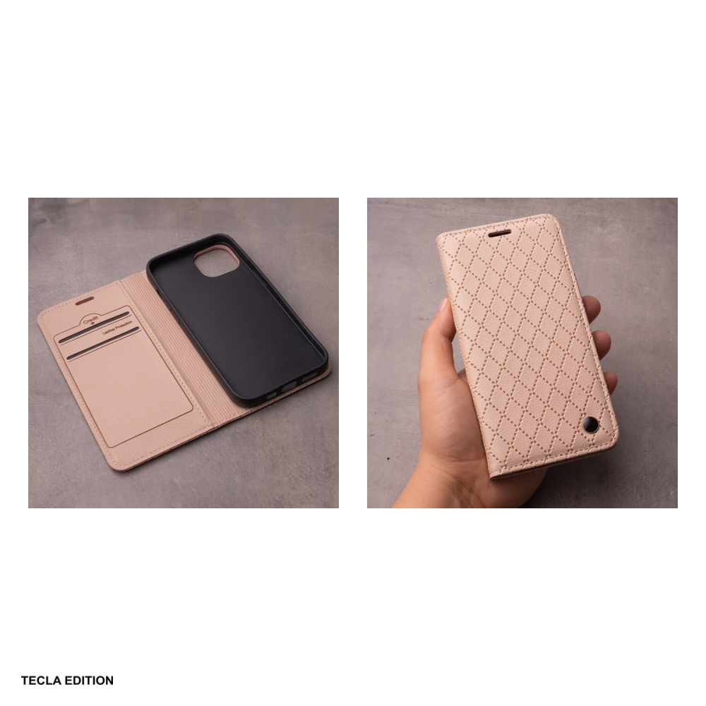 Husa Smart Caro pentru Motorola Moto G24, Moto G04, tip carte cu inchidere magnetica, Bej [6]