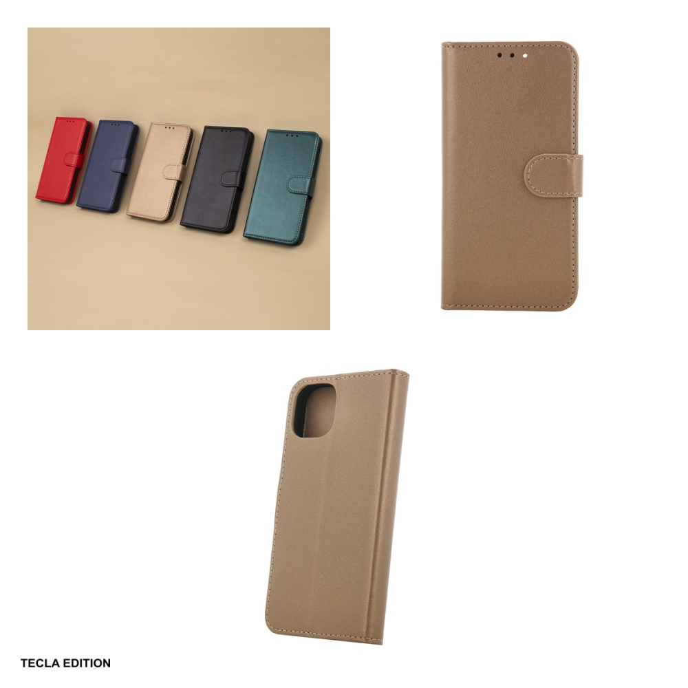 Husa Smart Classic pentru Motorola Moto E13, tip carte cu inchidere magnetica, Auriu [4]