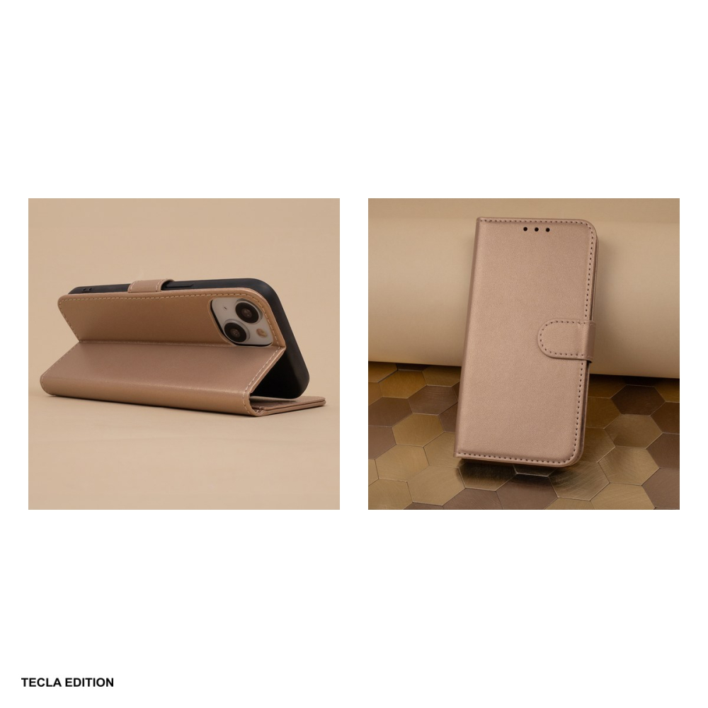 Husa Smart Classic pentru Xiaomi Redmi 14C, Redmi 14C 5G, tip carte cu inchidere magnetica, Auriu [5]
