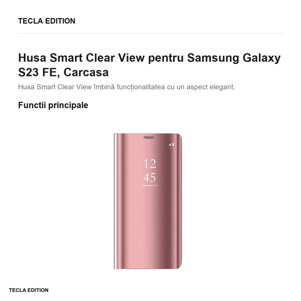 Husa Smart Clear View pentru Samsung Galaxy S23 FE, Carcasa, Roz [2]