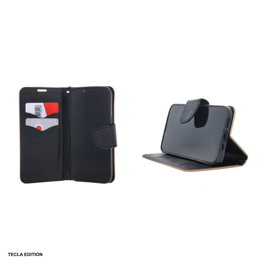 Husa Smart Fancy pentru Apple iPhone 16 Pro, tip carte cu inchidere magnetica, Auriu [5]