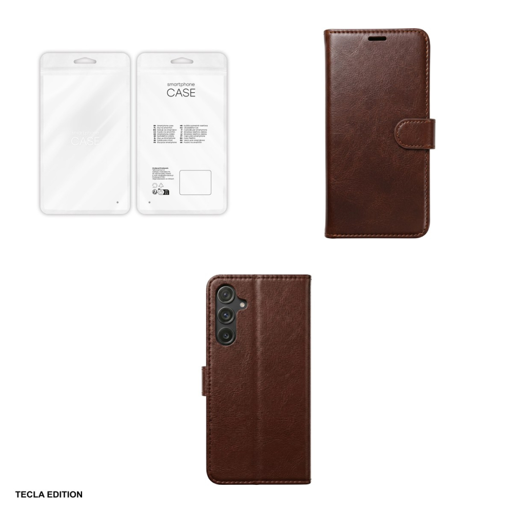 Husa Smart Luxe leather pentru Honor Magic 8 Lite, tip carte cu inchidere magnetica, Maro [5]