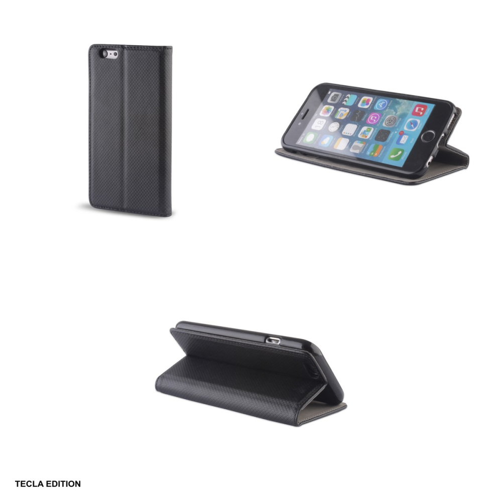Husa Smart Magnet pentru Samsung Galaxy S21 5G, tip carte cu inchidere magnetica, TPU (poliuretan termoplastic), piele sintetica, Negru [4]