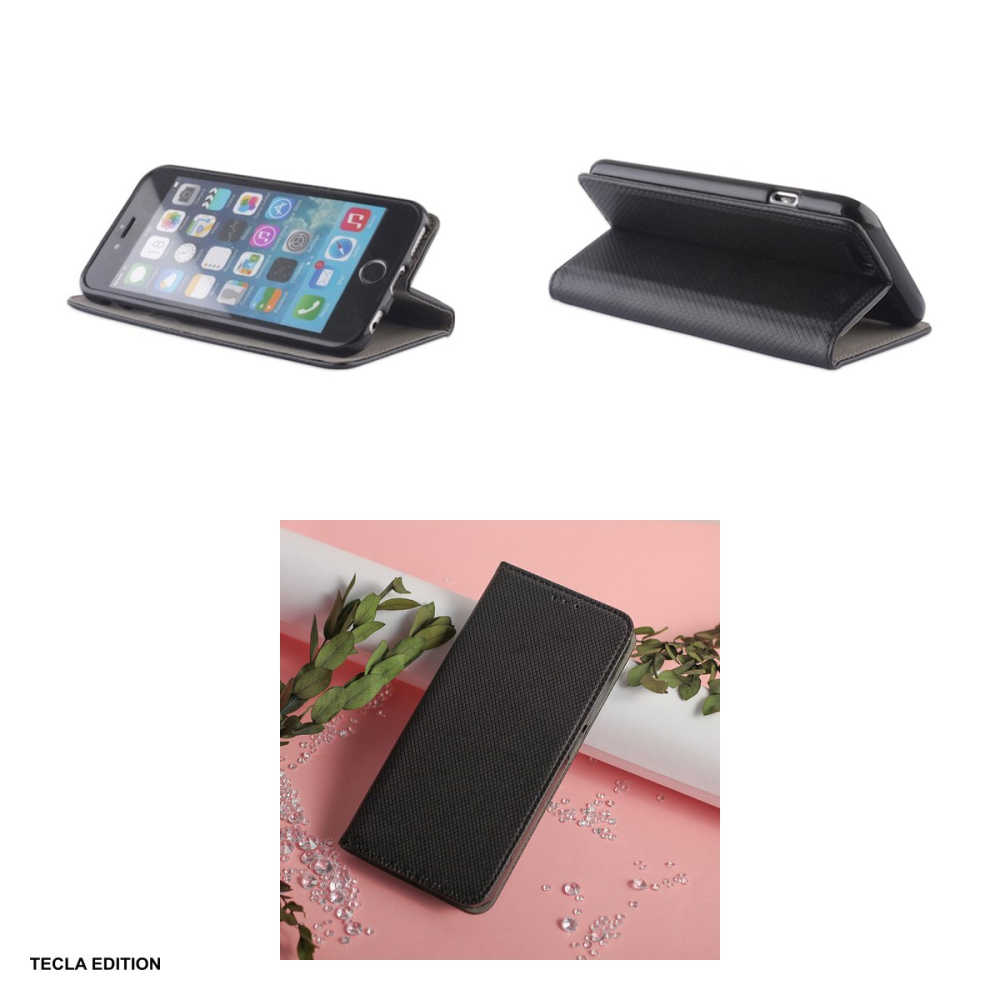 Husa Smart Magnet pentru Xiaomi Redmi 12 4G, tip carte cu inchidere magnetica, Negru [5]