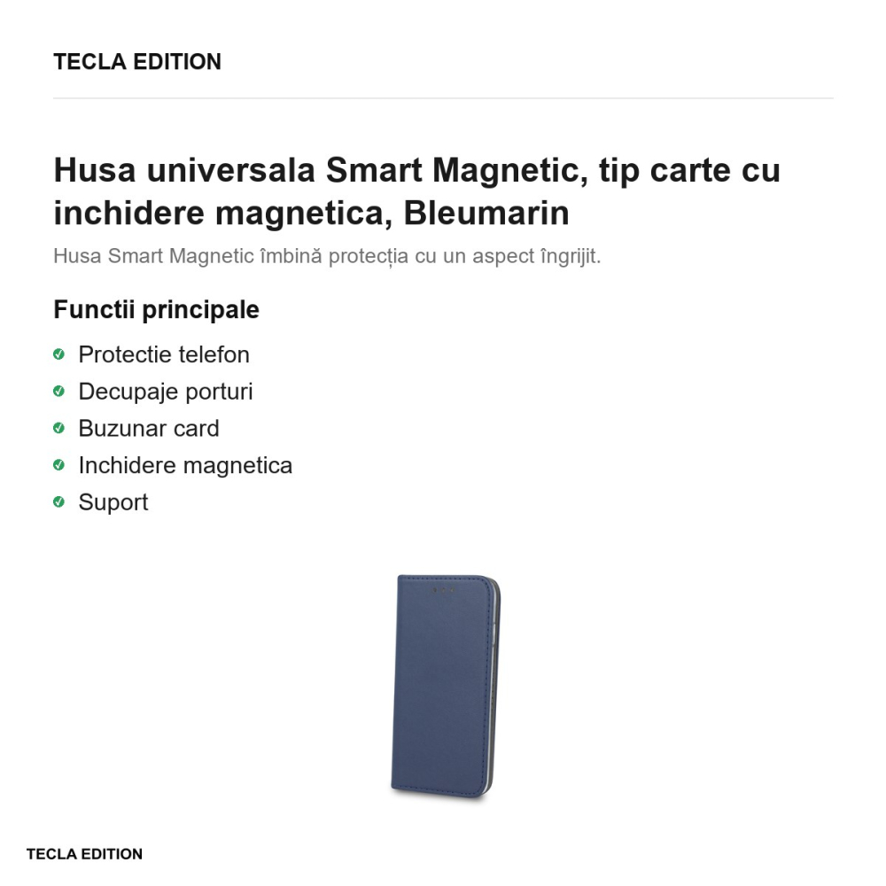 Husa Smart Magnetic pentru Xiaomi 17T Pro, tip carte cu inchidere magnetica, Bleumarin [2]