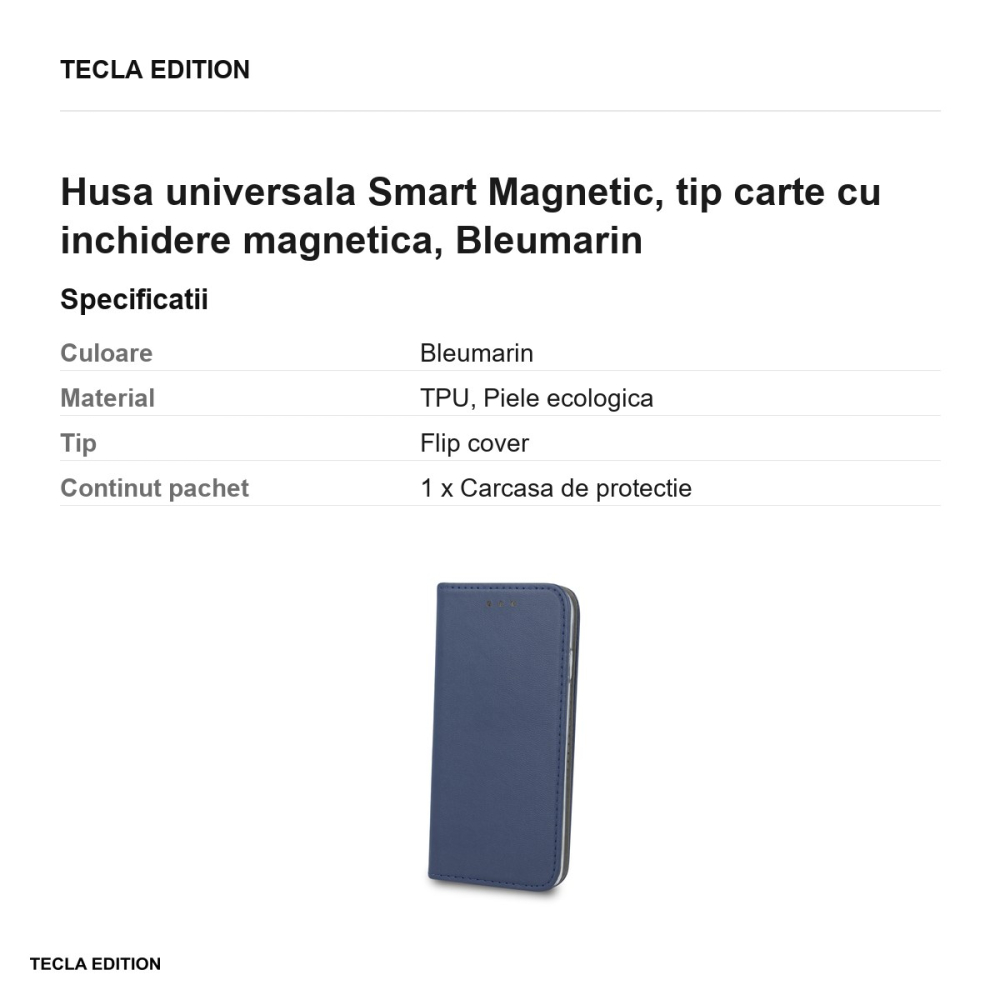 Husa Smart Magnetic pentru Xiaomi 17T Pro, tip carte cu inchidere magnetica, Bleumarin [3]