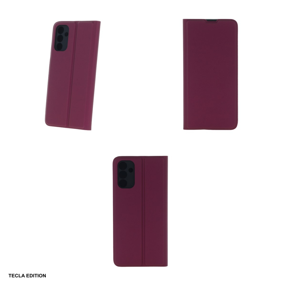 Husa Smart Soft pentru iPhone 16e, tip carte cu inchidere magnetica, Visiniu [4]