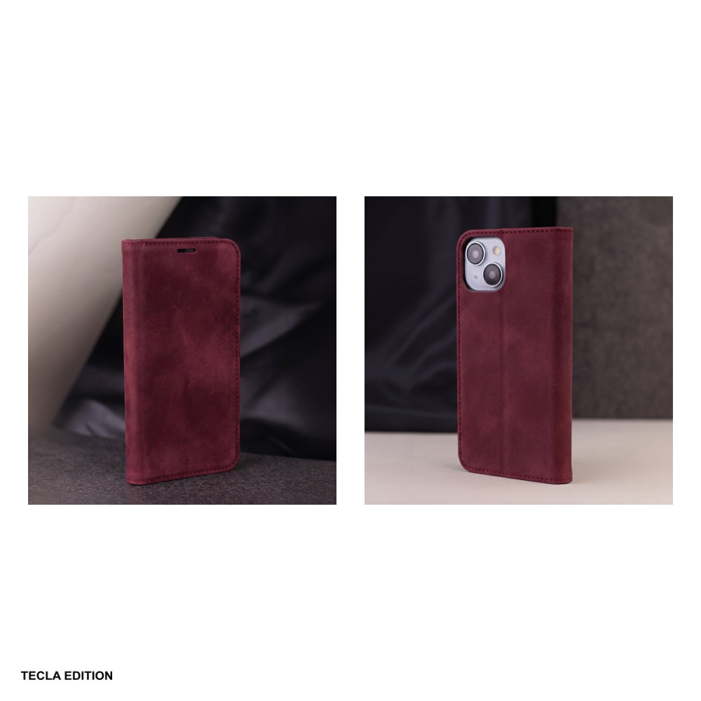 Husa Smart Suede pentru Honor 600, 600 Pro, tip carte cu inchidere magnetica, Visiniu [7]