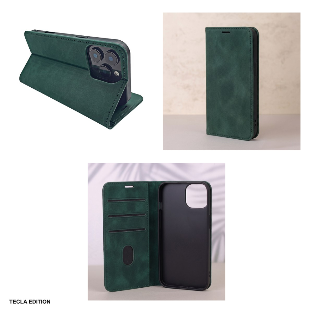Husa Smart Suede pentru Samsung Galaxy A36 5G, Galaxy A37 5G, tip carte, Verde [6]