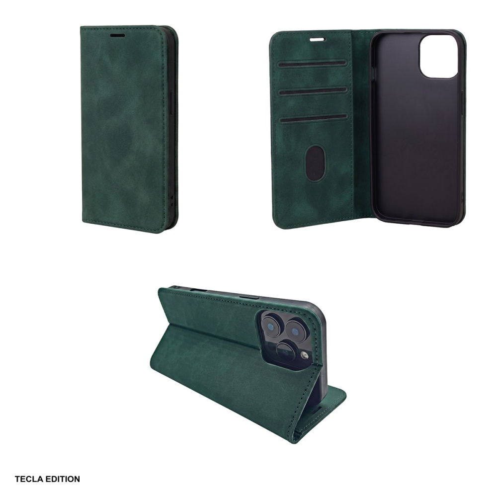 Husa Smart Suede pentru Samsung Galaxy A57 5G, tip carte cu inchidere magnetica, Verde [4]