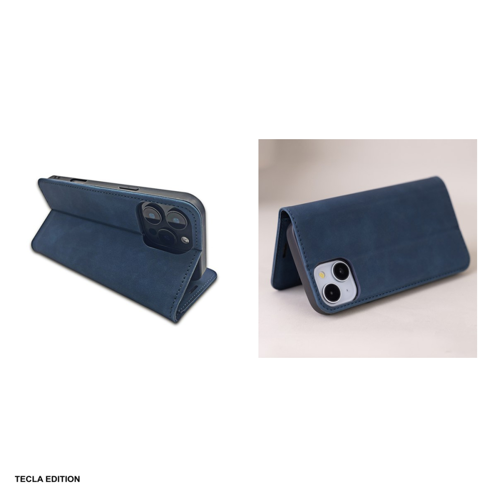 Husa Smart Suede pentru Samsung Galaxy S25 Ultra, tip carte cu inchidere magnetica, Albastru [5]